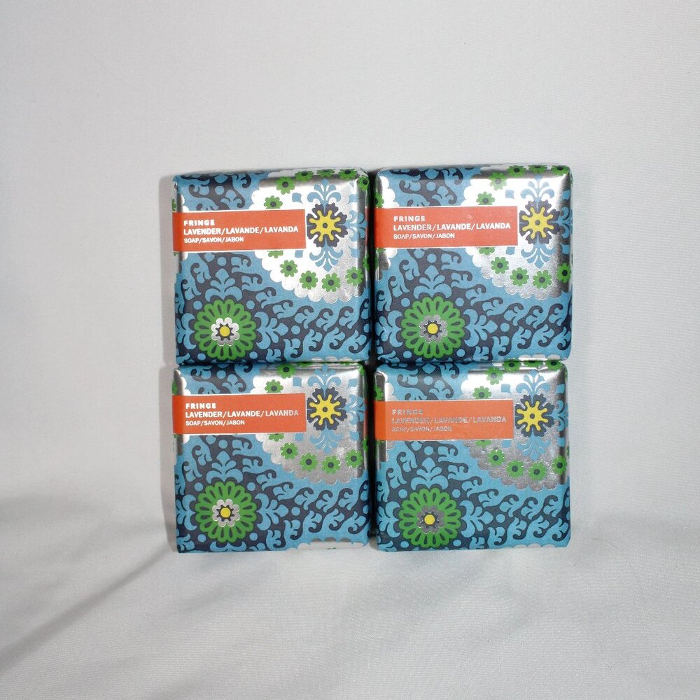 Fringe Studio Lavender Scented Square Decorative Bath Bar Soap - Lot of 4